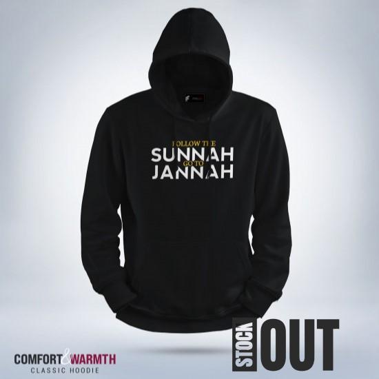 “Follow the sunnah go to Jannah” Islamic Hoodie (Black)