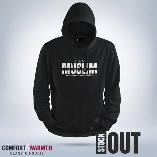 “I am proud to be muslim” Islamic Hoodie (Black)